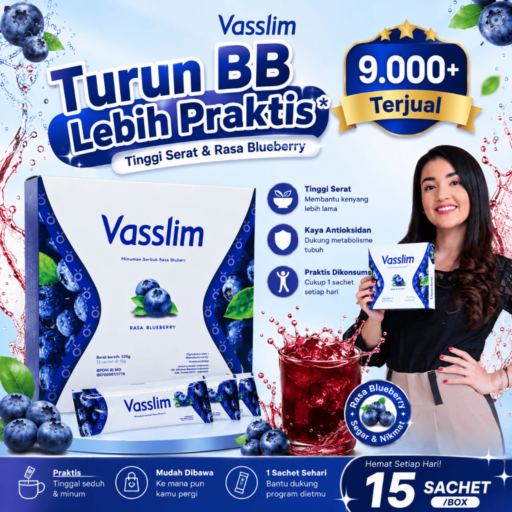 Vasslim Fiber Drink Diet Pelangsing Badan Penurun Berat Badan Cepat dan Ampuh Bpom Original