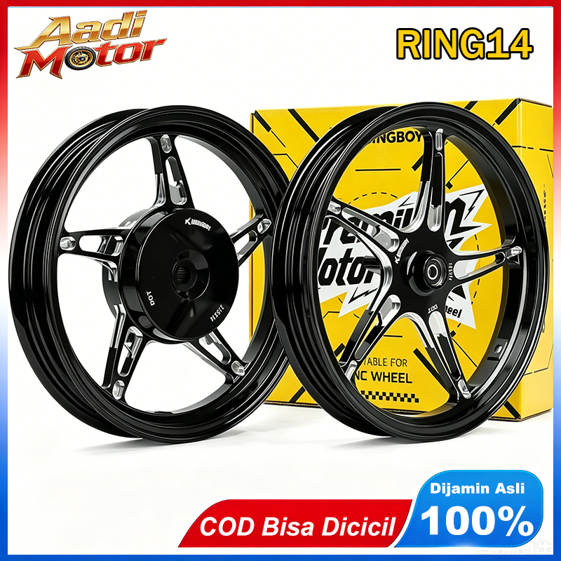 Velg Racing BIKINGBOY  Bintang Laut CNC Ring 14 Beat Scoopy Genio Spacy Vario 110 110fi Karbu Vario 