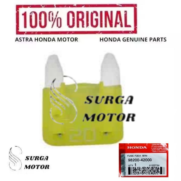 Sekring Fuse 20A Motor New CBR 150R K45G Supra GTR 150 K56F CRF 150L Sonic 150R K56 98200-42000 9820