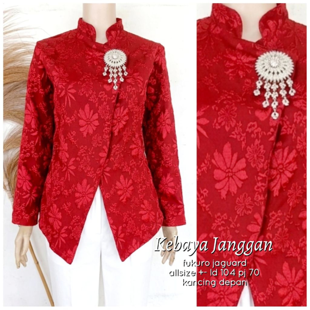 Tunik Kondangan/Tunik Puff/Atasan Kebaya Wanita/Kebaya Kutu Baru/Janggan Cropped/Kebaya Janggan Wani