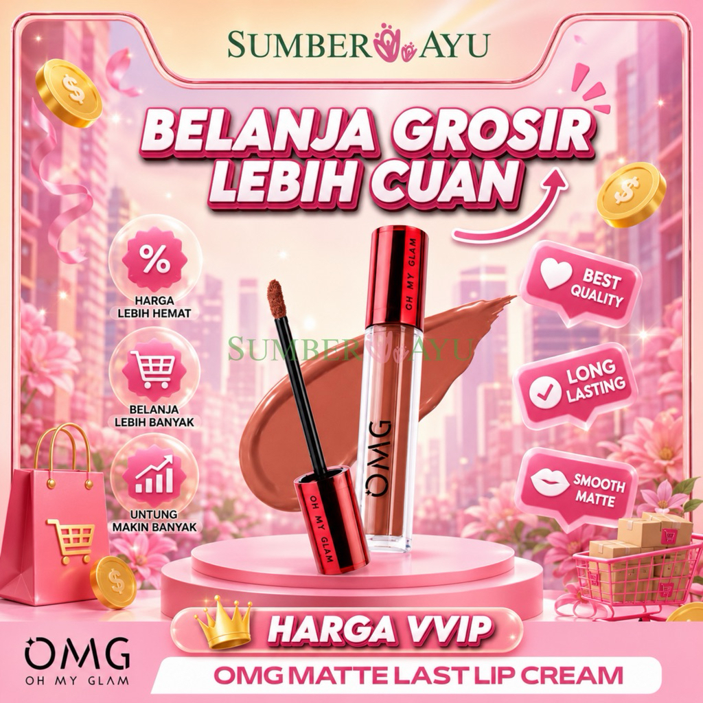 (GROSIR) OMG OH MY GLAM MATTE LAST LIP CREAM
