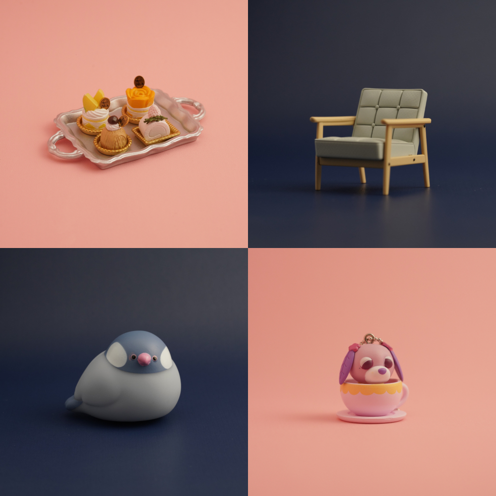 Ochaken Sakura Pink Rement Re Ment Cute Cakes Petit Bird Lamp Designer Chair Furniture Character Goo