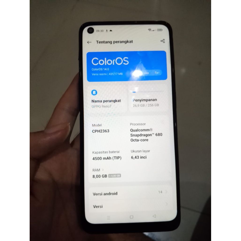 Oppo Reno7 8/256GB Snapdragon 680 Resmi Indonesia hp bekas second batangan hp murah