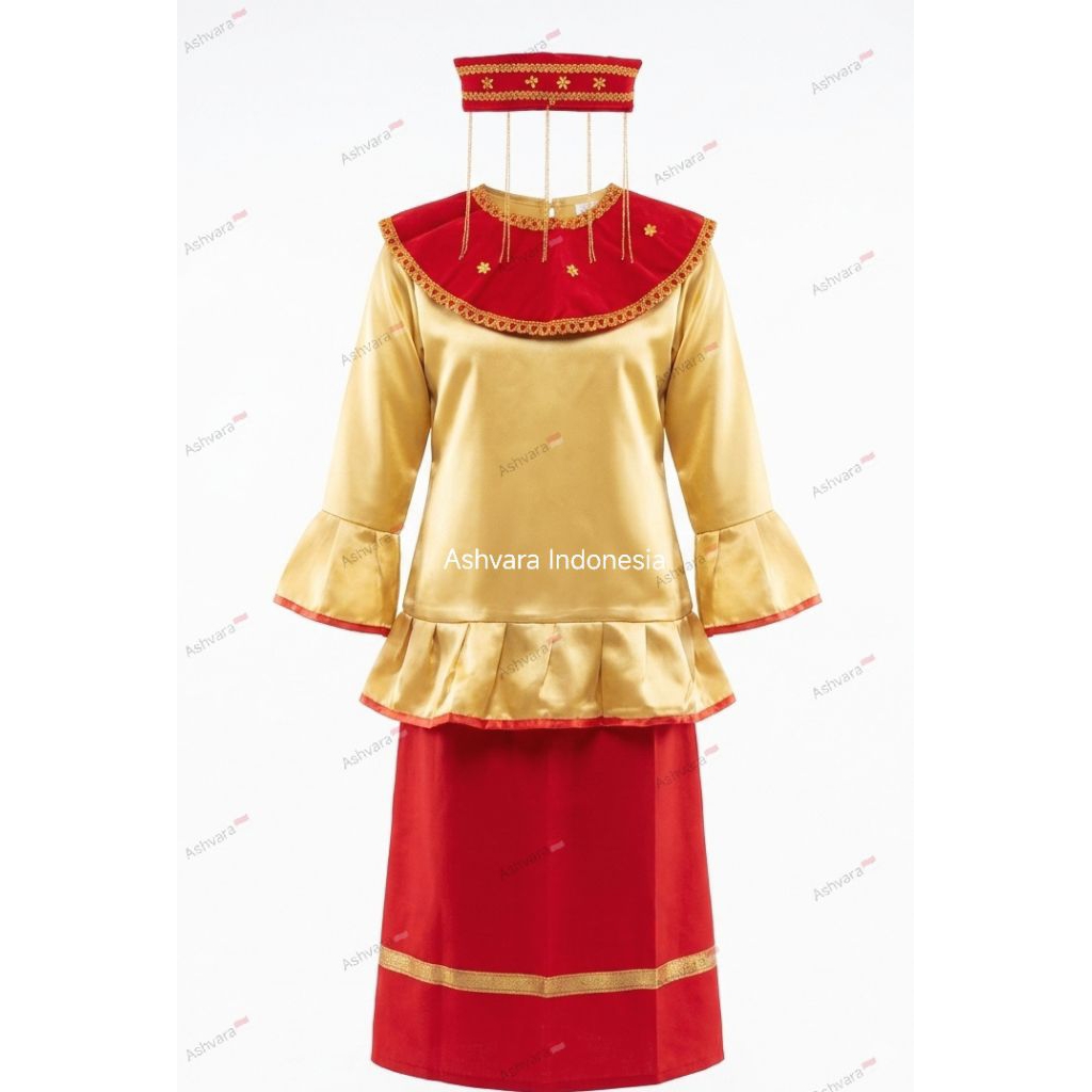 Baju adat Betawi Cadar/Jakarta anak TK, SD Perempuan