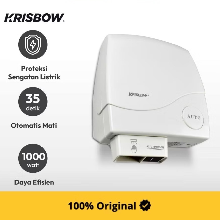 Automatic Hand Dryer 1000 Watt krisbow KW2001243 Pengering Tangan Air Dryer Otomatis Mesin Pengering
