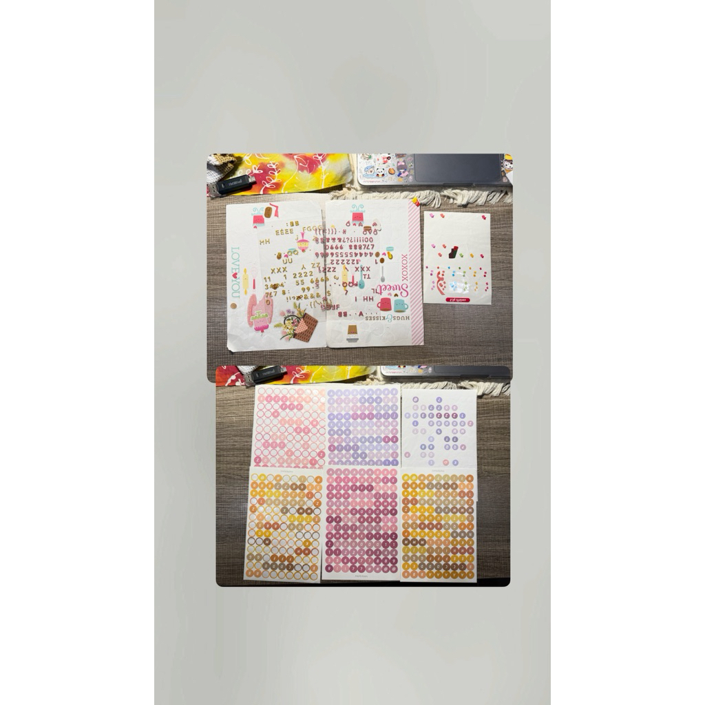PRELOVED PART 3 die cut sticker sheet kawaii lucu stationery hias manik decorate fun bear rabbit cat