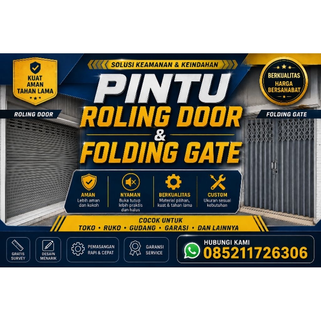 pintu folding gate pintu roling door