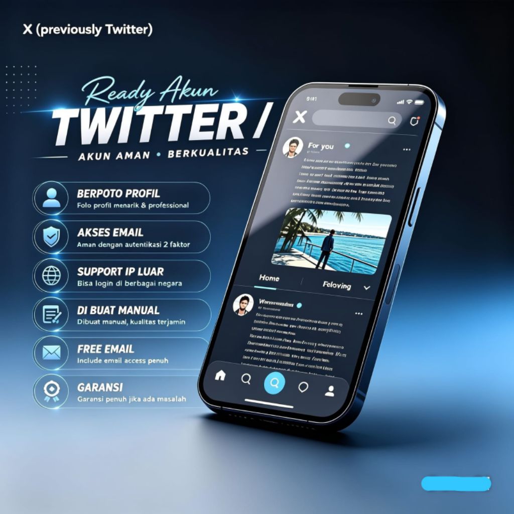 akun x-Twitter fresh akses email+profil