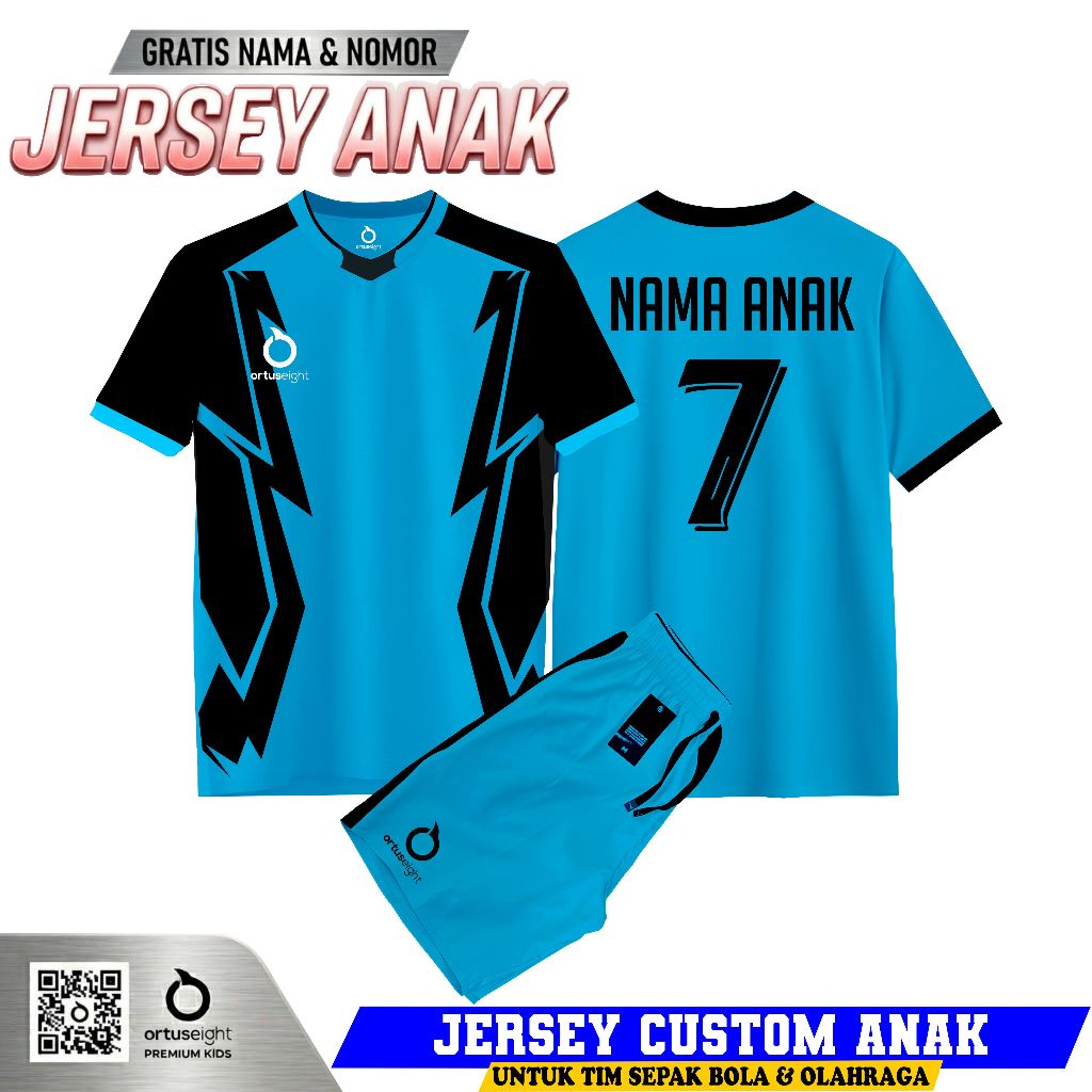 PASANG NAMA DAN NOMOR PUNGGGUNG Baju Bola 5-15 Tahun Jersi Futsal Custom kaos olahraga Bola volly Ba