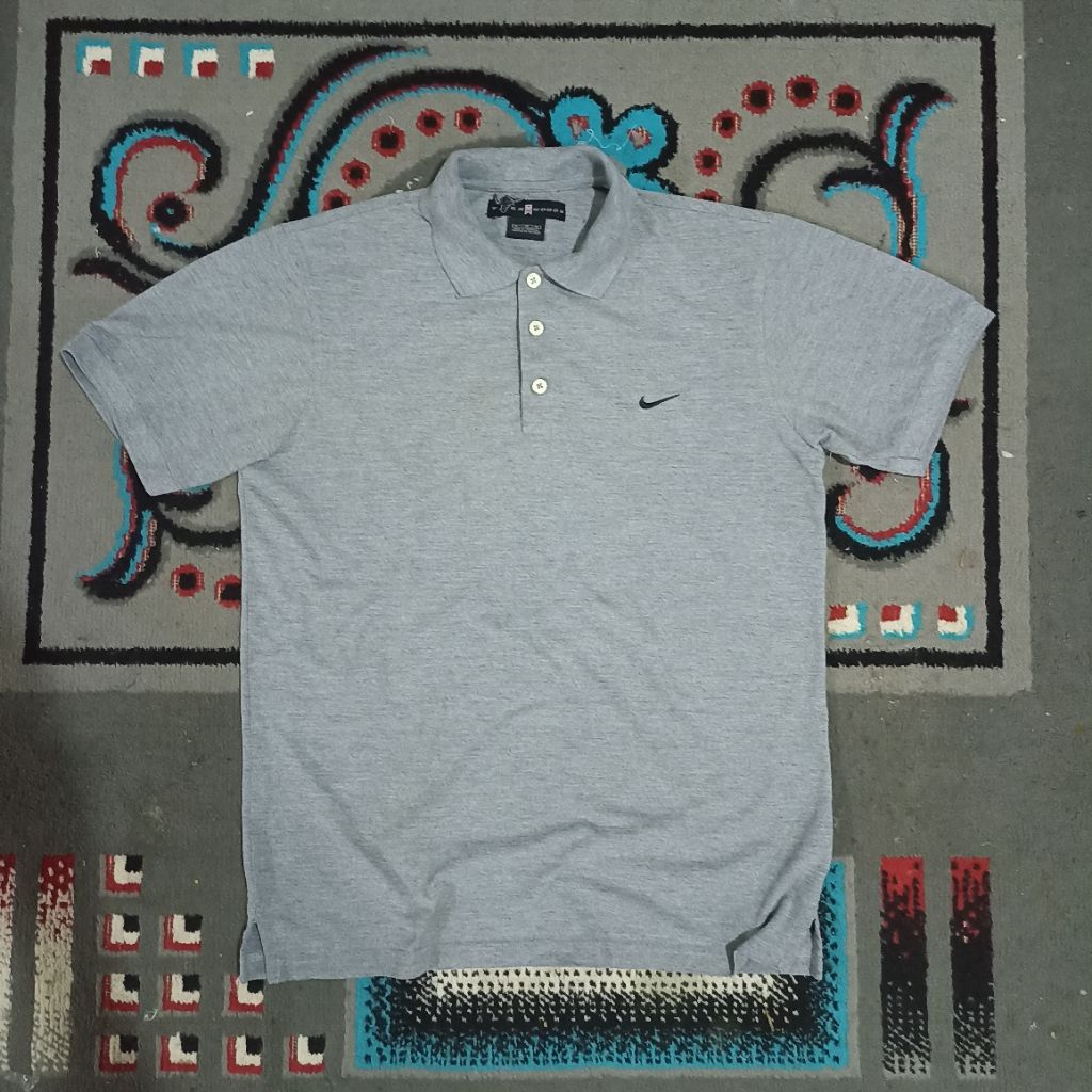 Nike Tiger Woods Pique Polo Shirt Grey Kaos Original