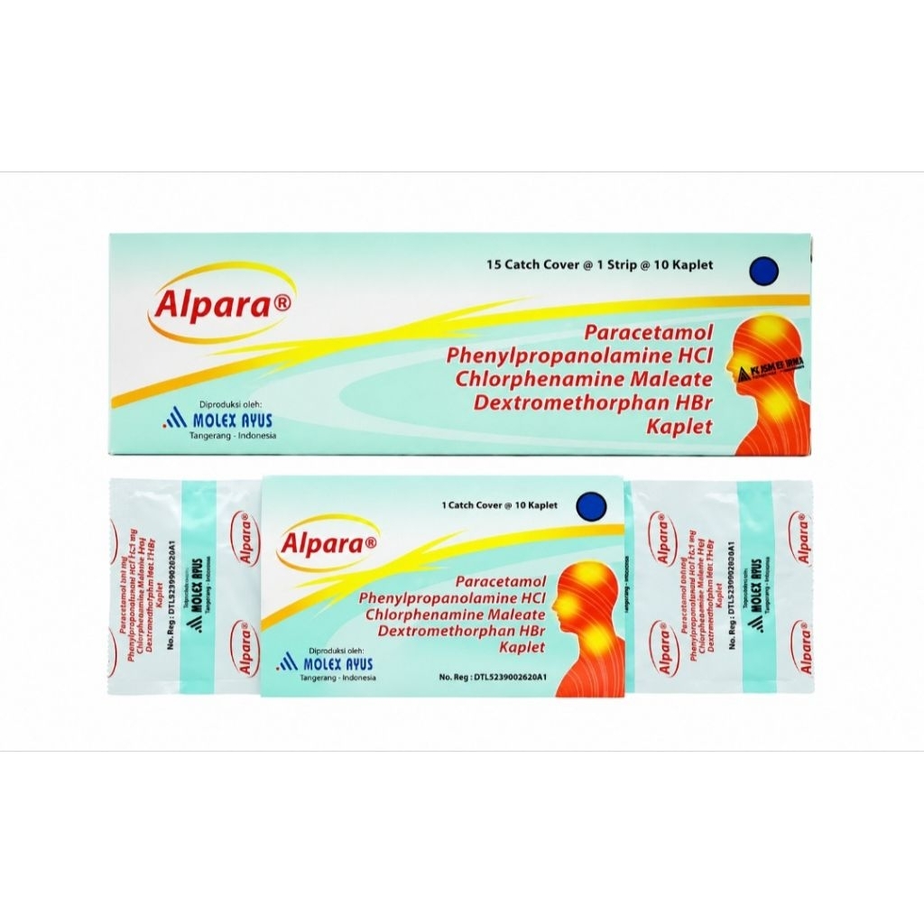 Alpara Tablet - Alpara Obat Flu Batuk Demam Meriang Isi 1 Strip 10 Tablet