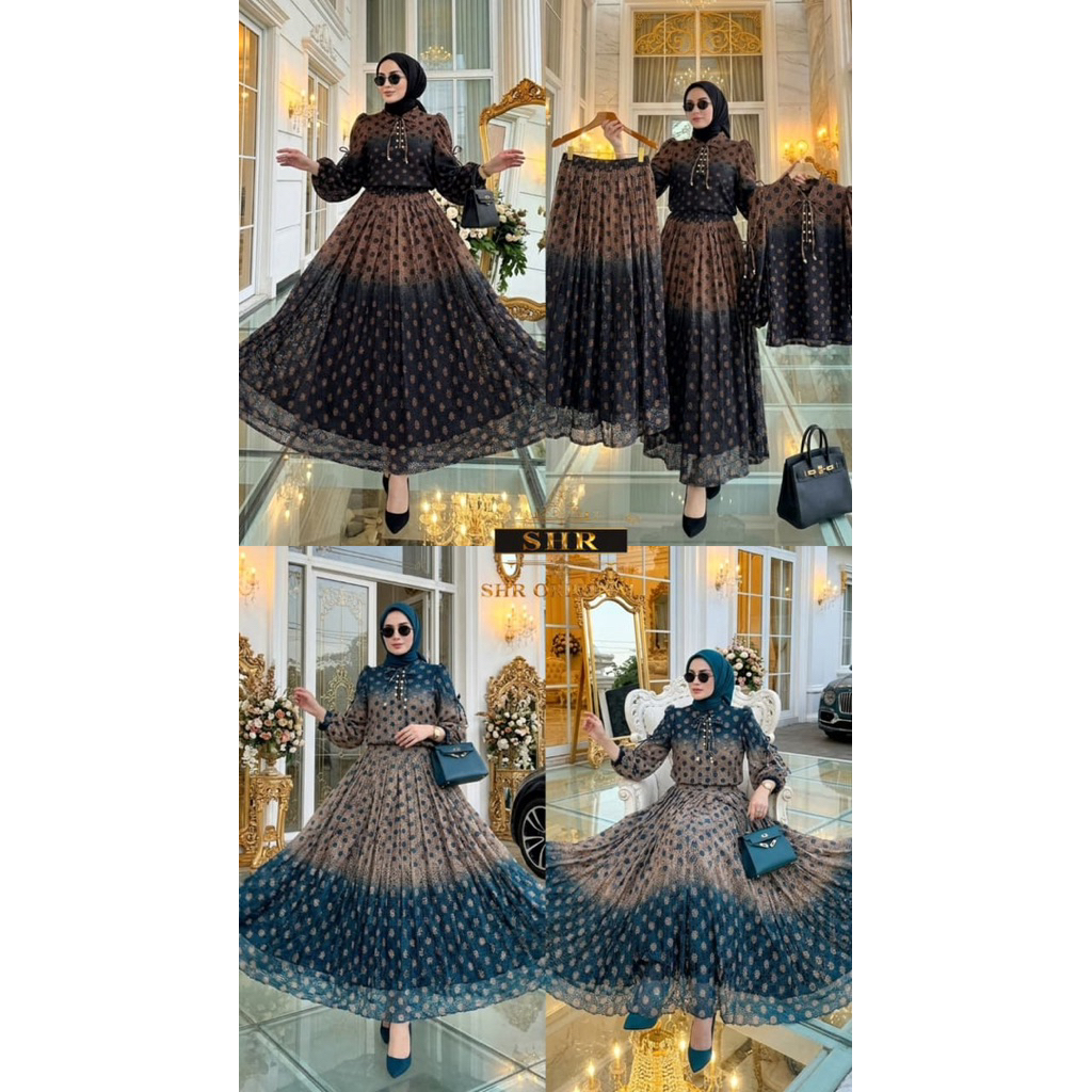 NEW SET ROK BRUKAT POLKADOT GRADASI PREMIUM ORI SHR 100%