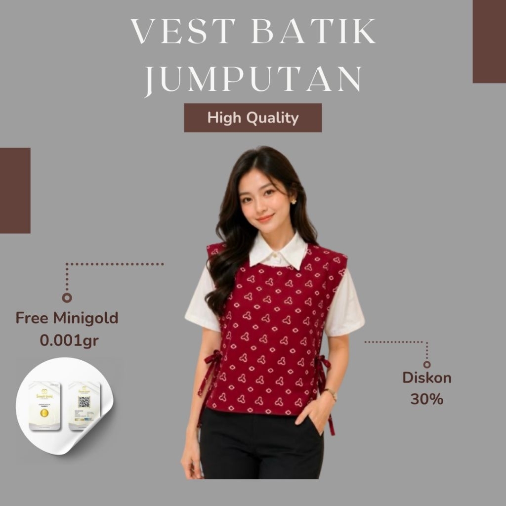Vest Rompi Outer Batik Jumputan Atasan Wanita