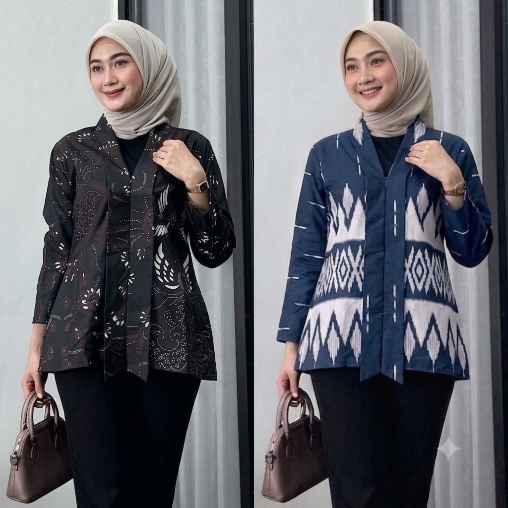 Blouse Batik Atasan Batik Wanita Blus Batik Cendrawasih Blarak Kipas