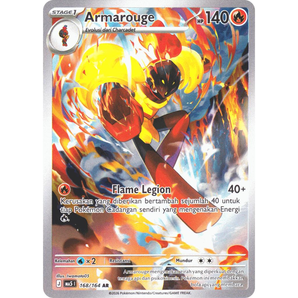 Pokemon TCG Armarouge AR 168/164 Ancaman Bayangan Indonesia Art Rare