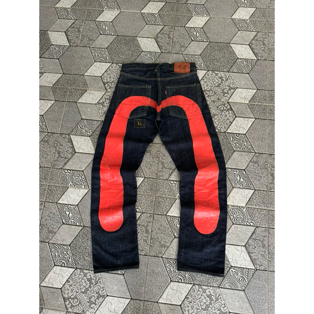 EVISU VINTAGE NO 2 LOT 2000 RED DAICOCK SELVEDGE DENIM