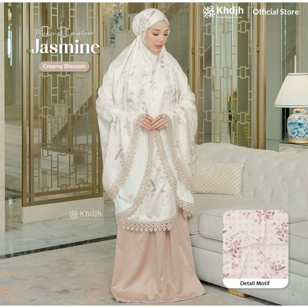 PRELOVED- KhadijahLabel Mukena Dewasa Jumbo Premium Signature Silk Renda Mewah Terbaru Jasmine