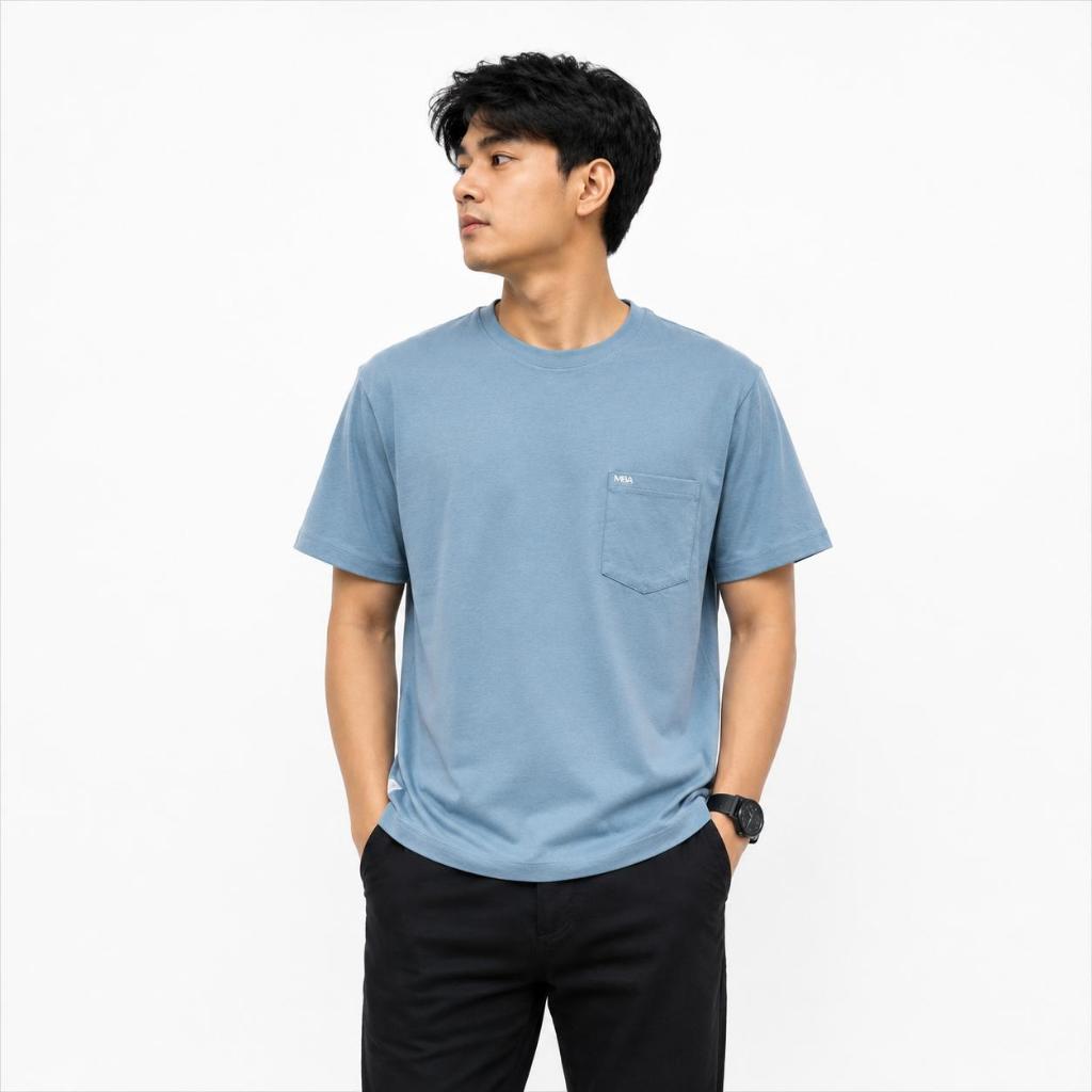 (WARNA CERAH)  Kaos Polos SAKU MBA MY BLANK APPAREL 100% Cotton Combet 24s Kaos Baju Oblong Pria Wan