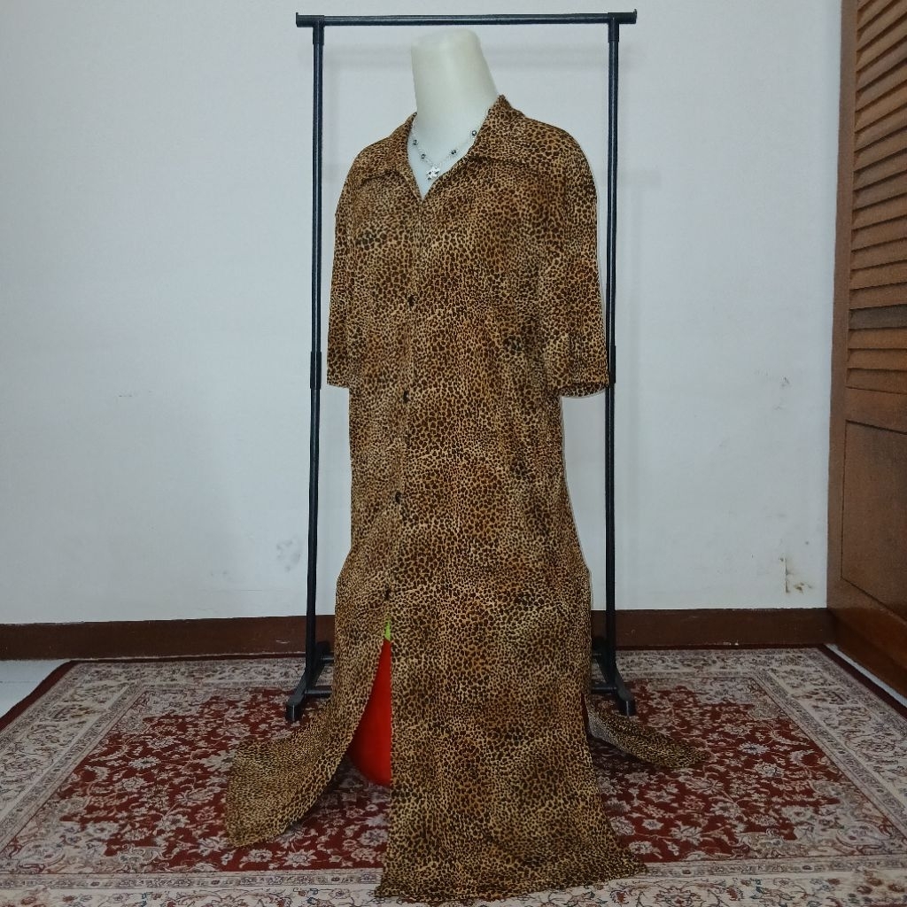 Daster Leopard Macan Lengan Pendek Motif Macan Tutul