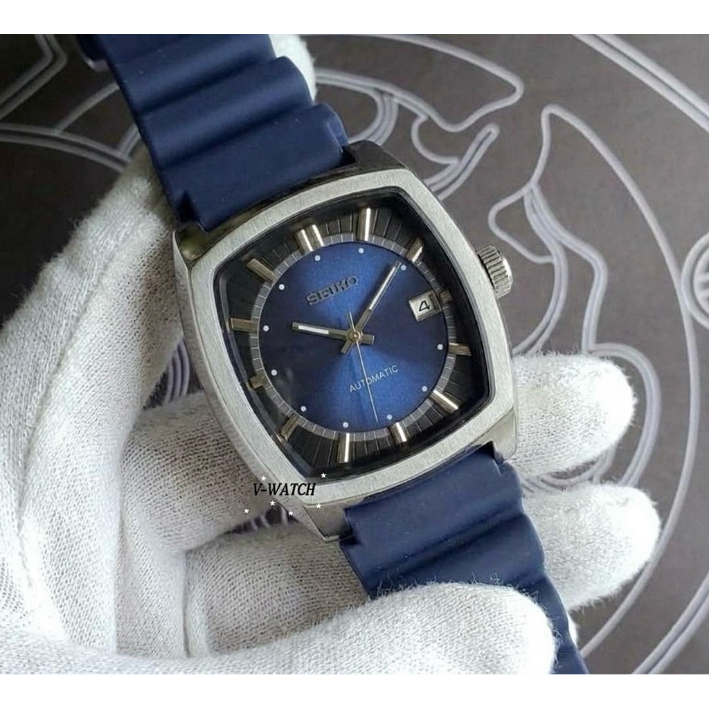 [100% Real Pict] Seiko - Jam Tangan Pria Automatic Tanpa Baterai Tali Karet Fitur Tanggal Aktif