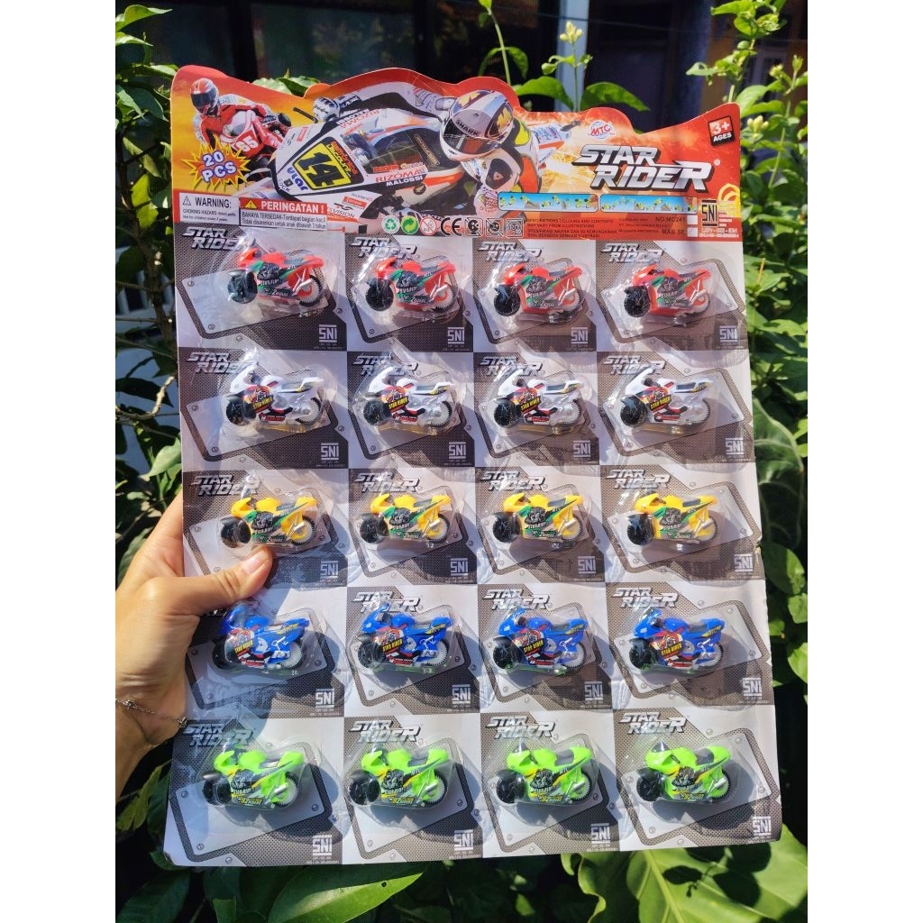 mainan spin go / motor balap / star rider / miniatur motor / motor warna kecil