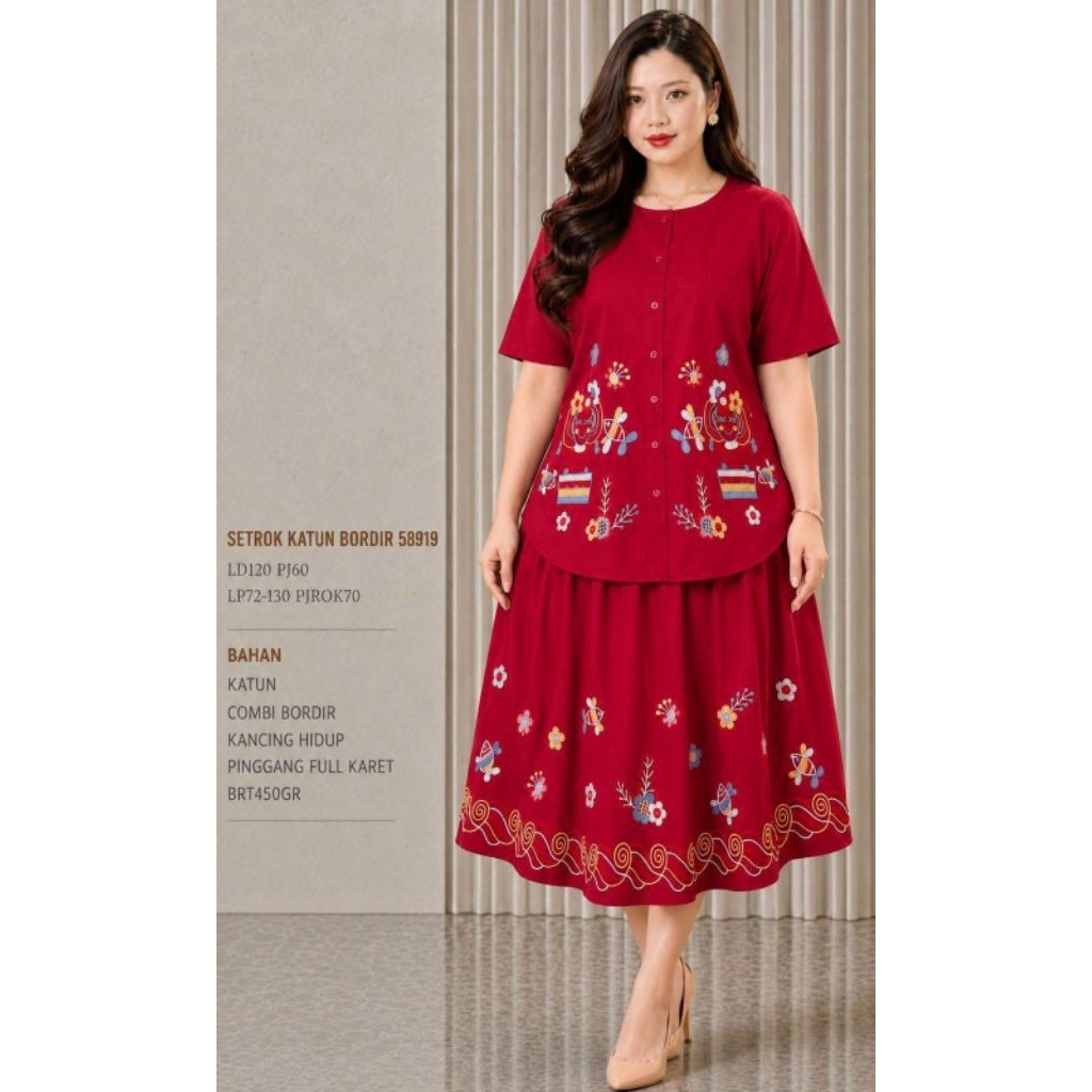 STELAN ROK JUMBO KATUN BORDIR