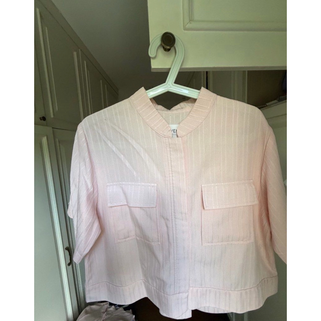 maven louvre top sleeve in pale rosette