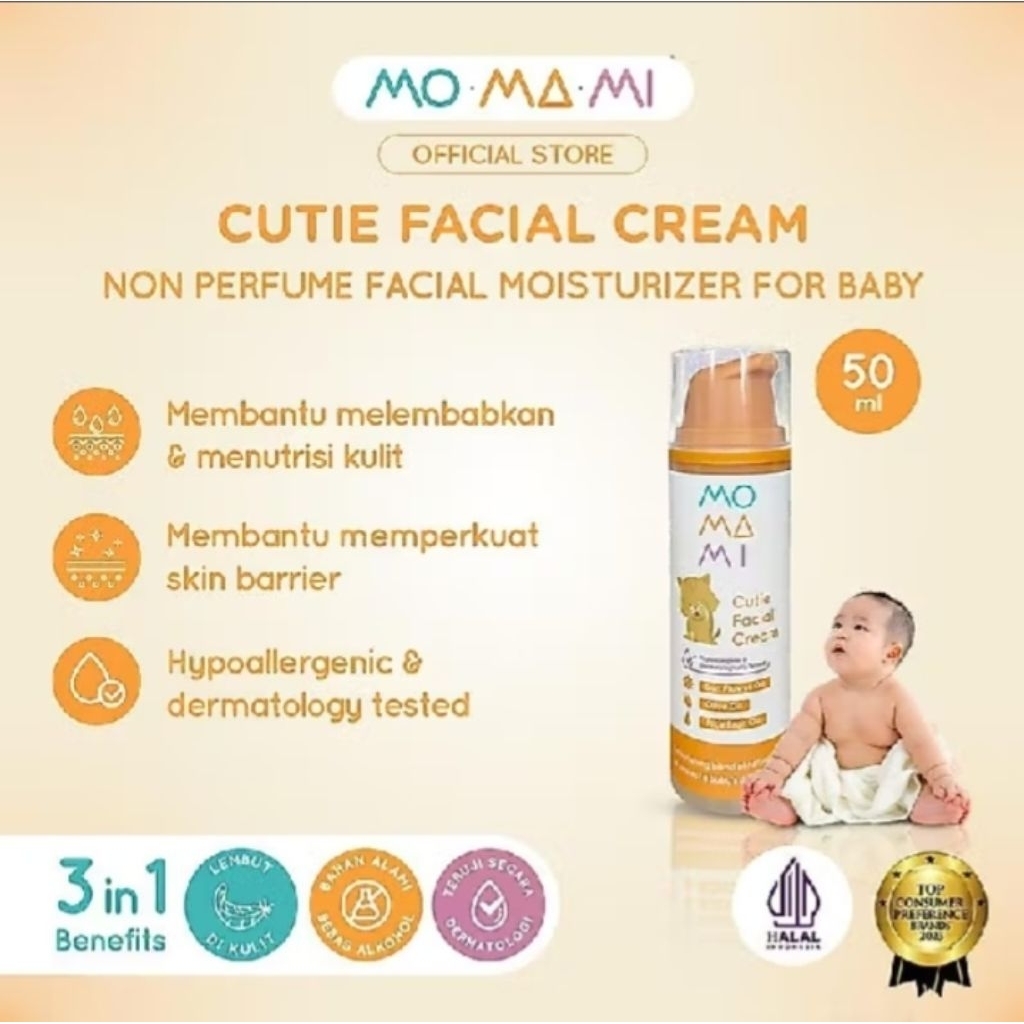 Momami Cutie Facial Cream / Krim Pelembab Wajah Anak