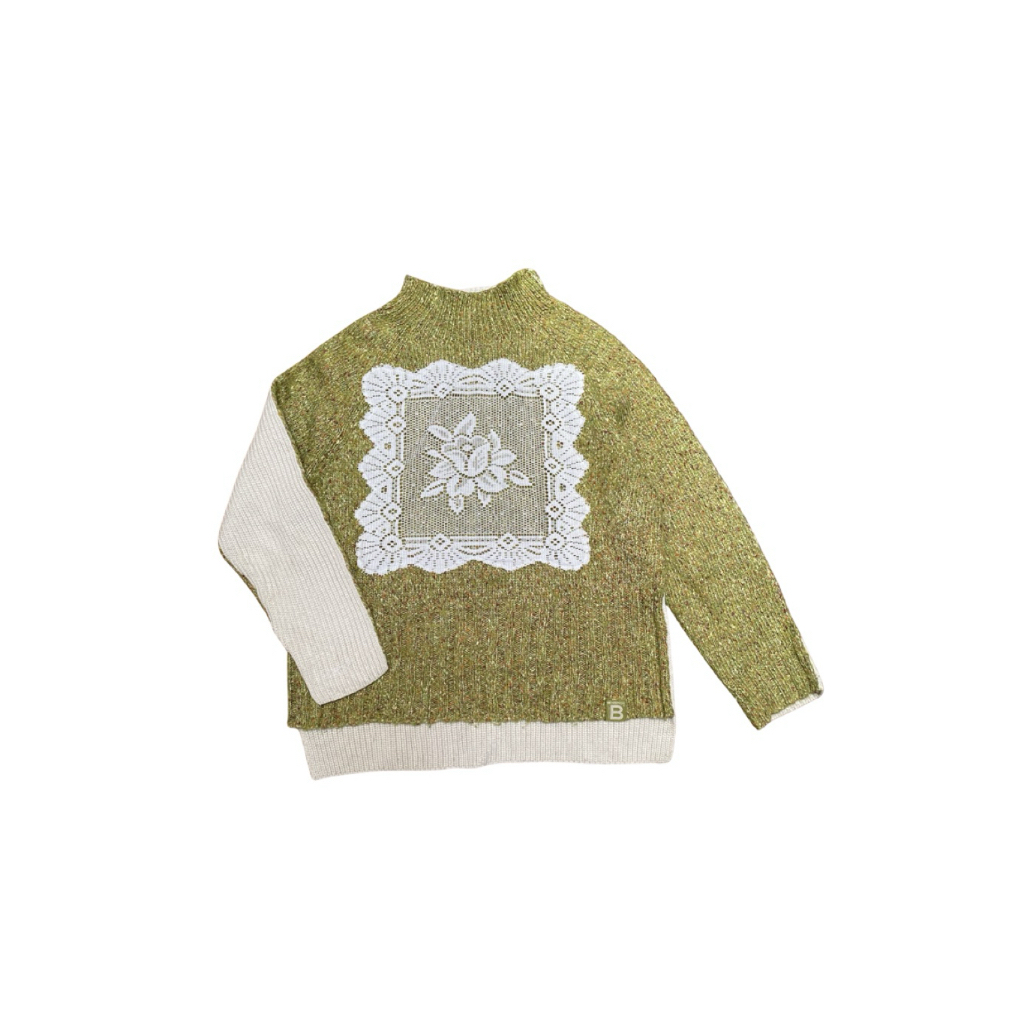Reworked Green Grass Sweater | Sweater Wanita | Atasan Rajut Wanita | Sweater Rajut Hijau