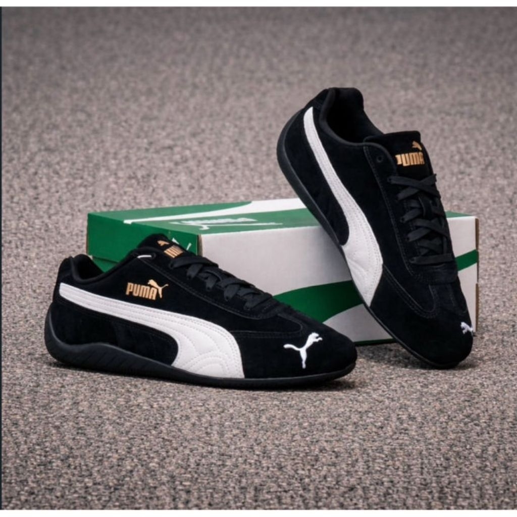 Sepatu Sneakers Puma Speedcat OG Desain Elegan Warna Hitam Putih