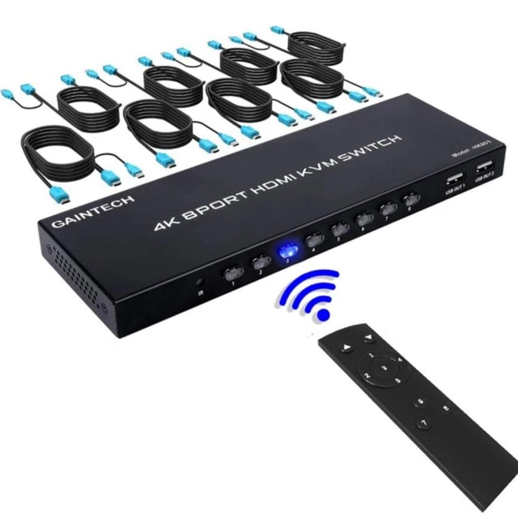 GAINTECH VGA KVM- 8 PORT USB 2.0  VIDEO SWITCH 810UK