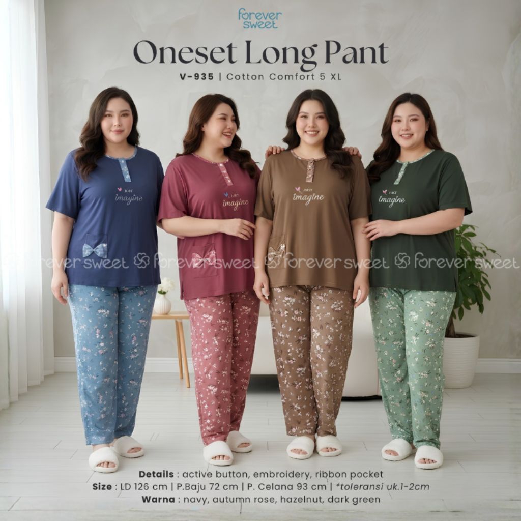 FOREVER SWEET SETELAN BAJU TIDUR CELANA PANJANG CP 5L