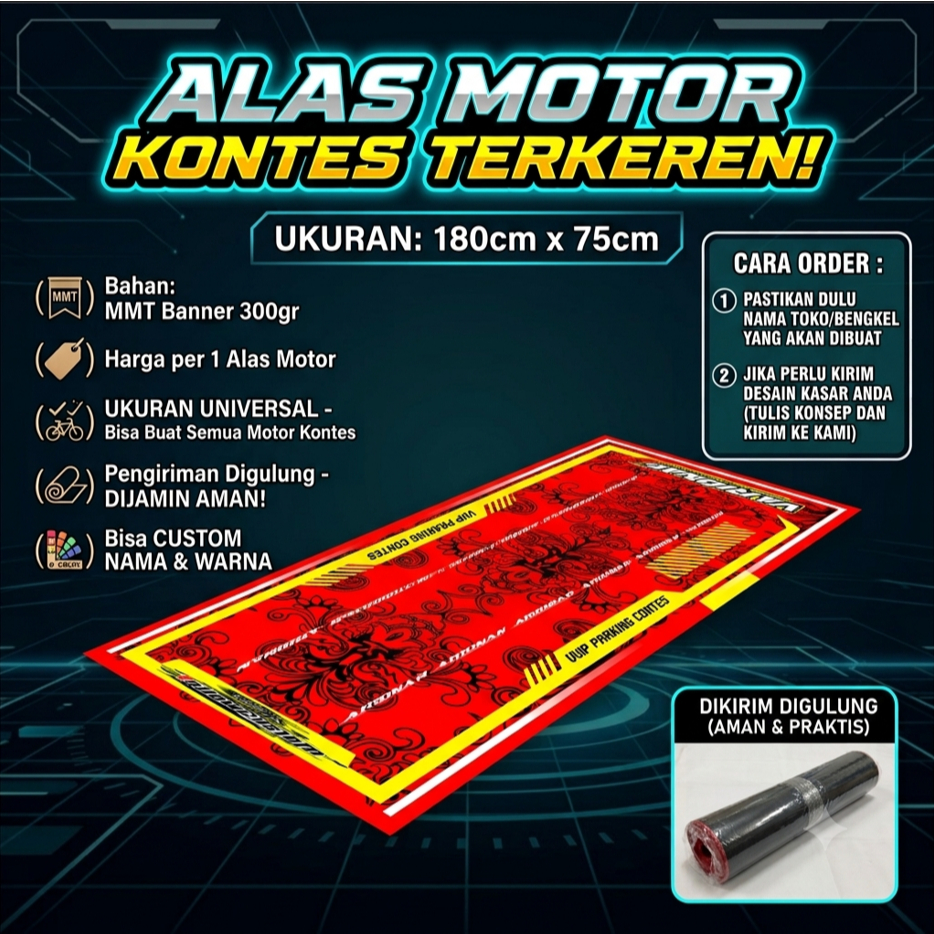 BANNER KARPET ALAS MOTOR KONTES CUSTOM