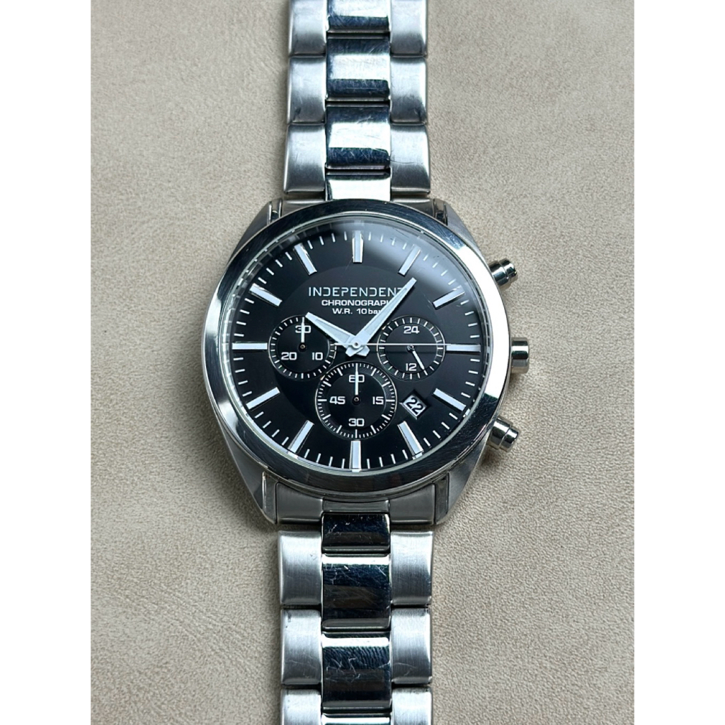 Jam Tangan Independent by Citizen Chronograph Quartz Black Dial
