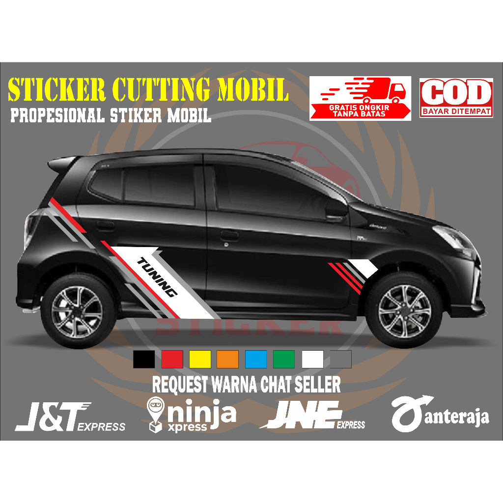 sticker mobil ayla sticker mobil daihastu ayla stiker mobil ayla keren sticker variasi body mobil