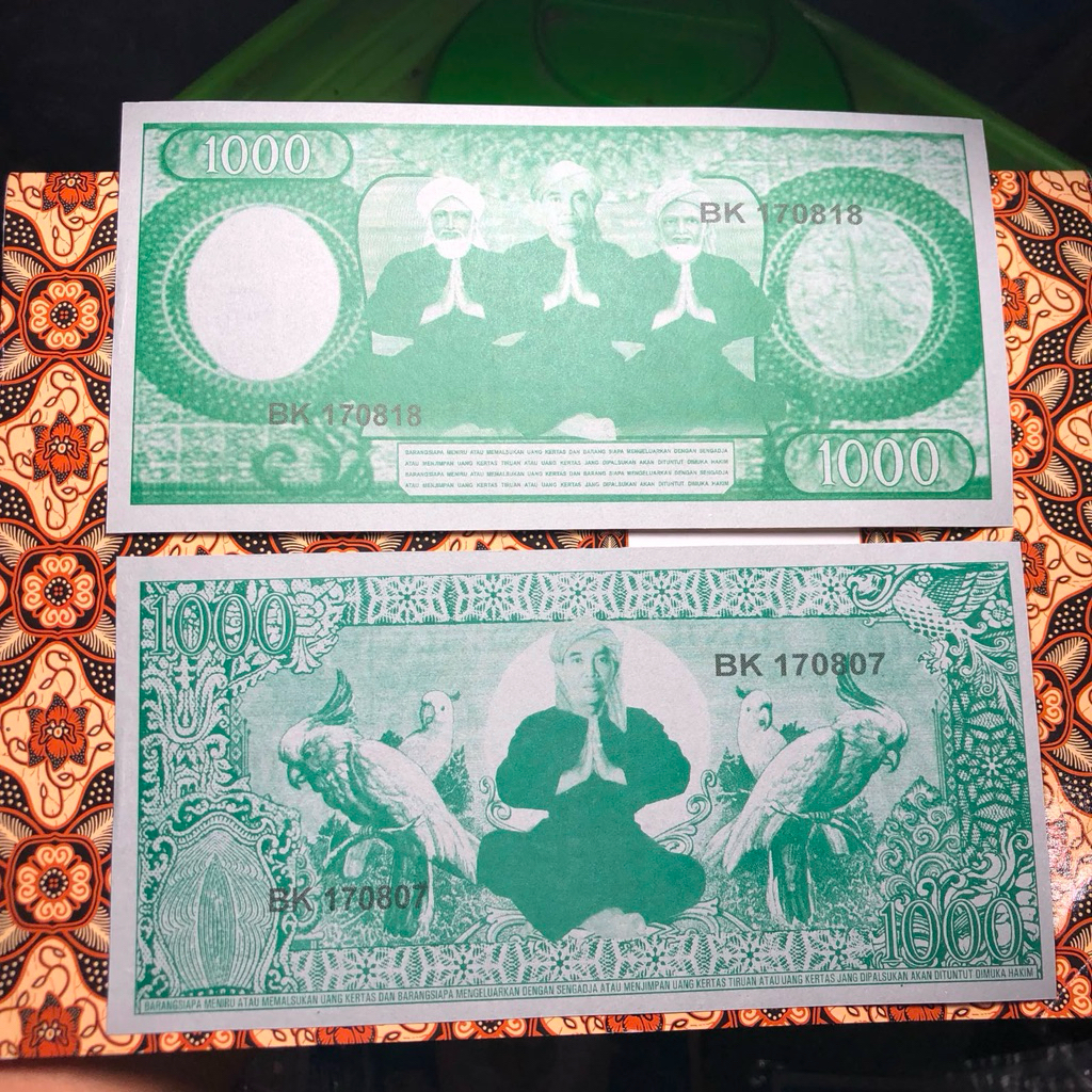 Koleksi Uang Kertas Lama Sukarno Rp. 1000 Tahun 1960 Walisongo Hijau