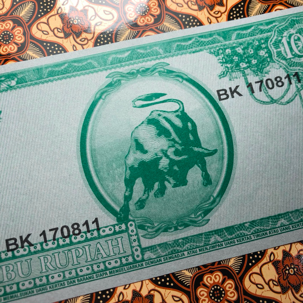 Koleksi Uang Kertas Lama Sukarno Rp. 1000 Tahun 1960 Banteng