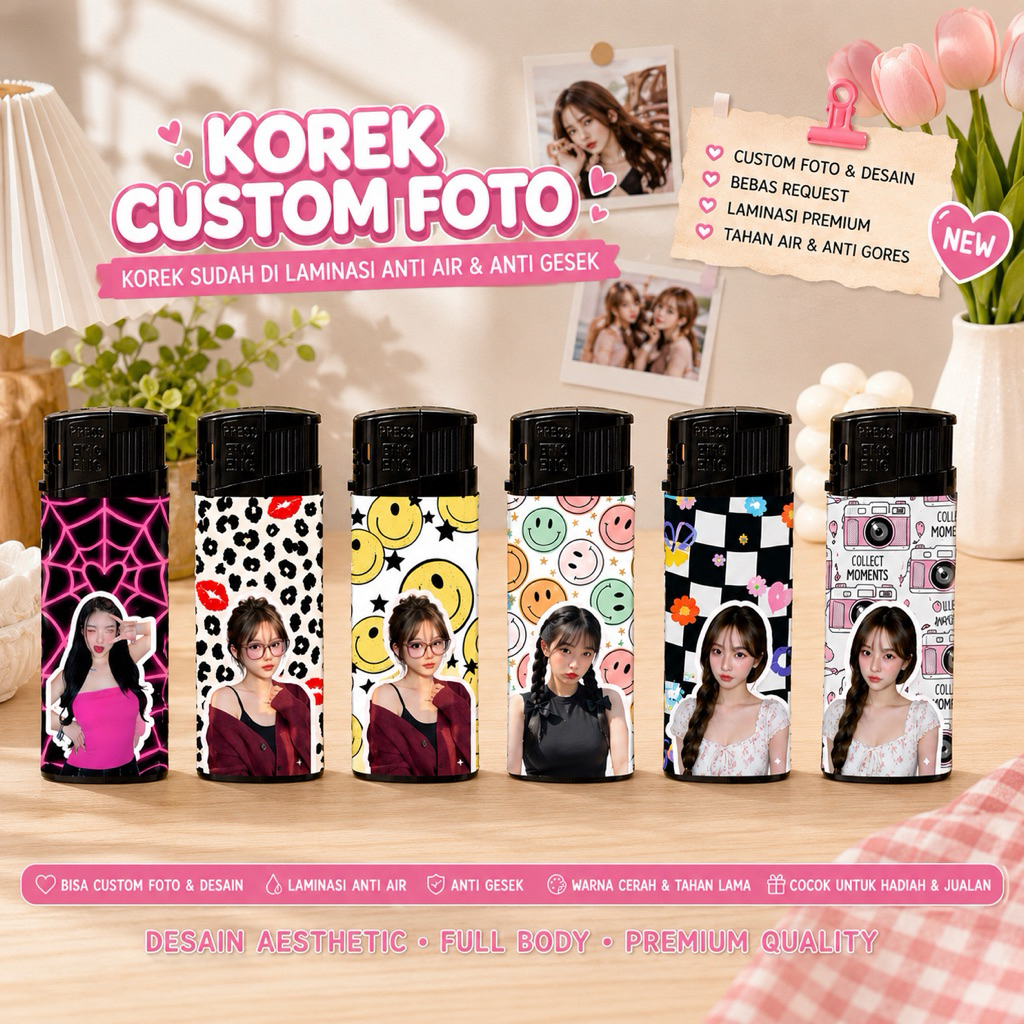 Korek Custom Foto Premium | Korek Api Custom Foto Aesthetic | Korek Custom Aesthetic Kekinian | Kore