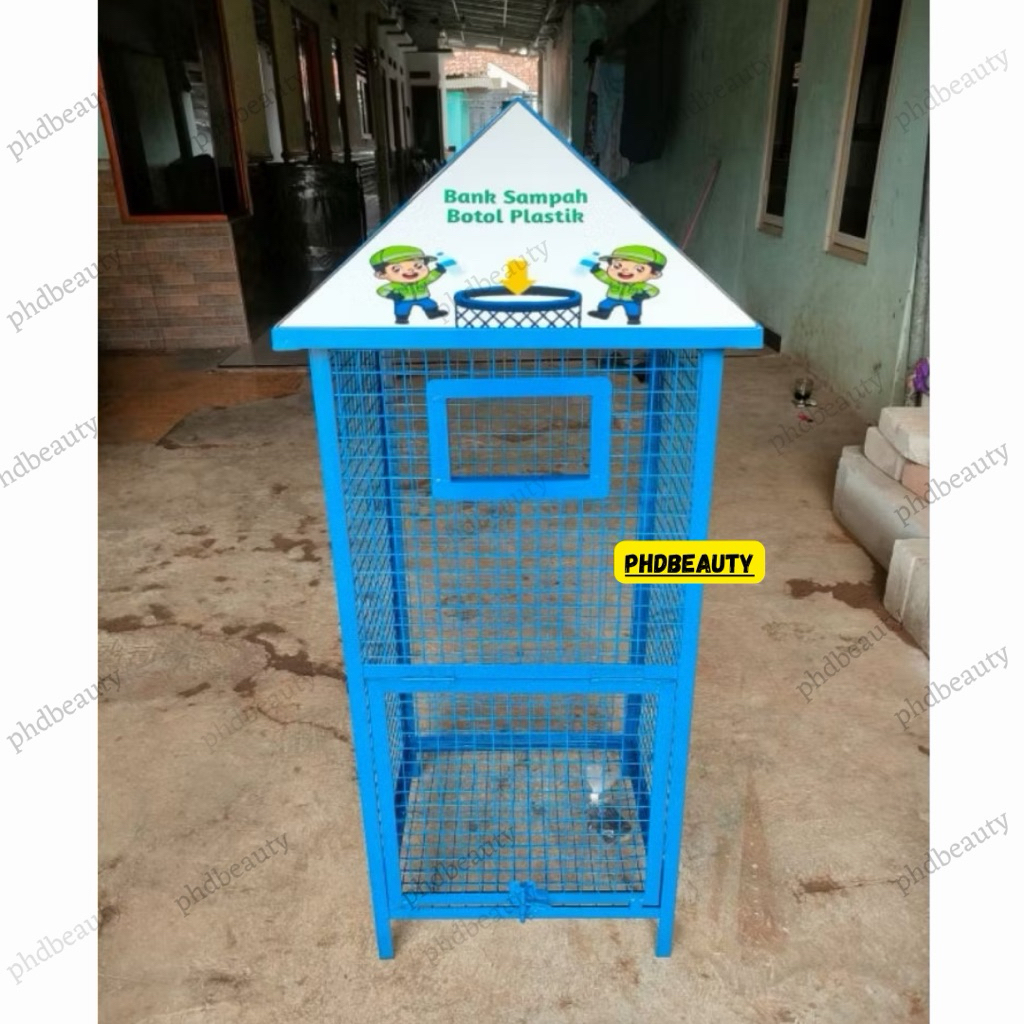 KOTAK DONASI SAMPAH BOTOL PLASTIK BANK SAMPAH PLASTIK TEMPAT SAMPAH BOTOL PLASTIK 40x40x130