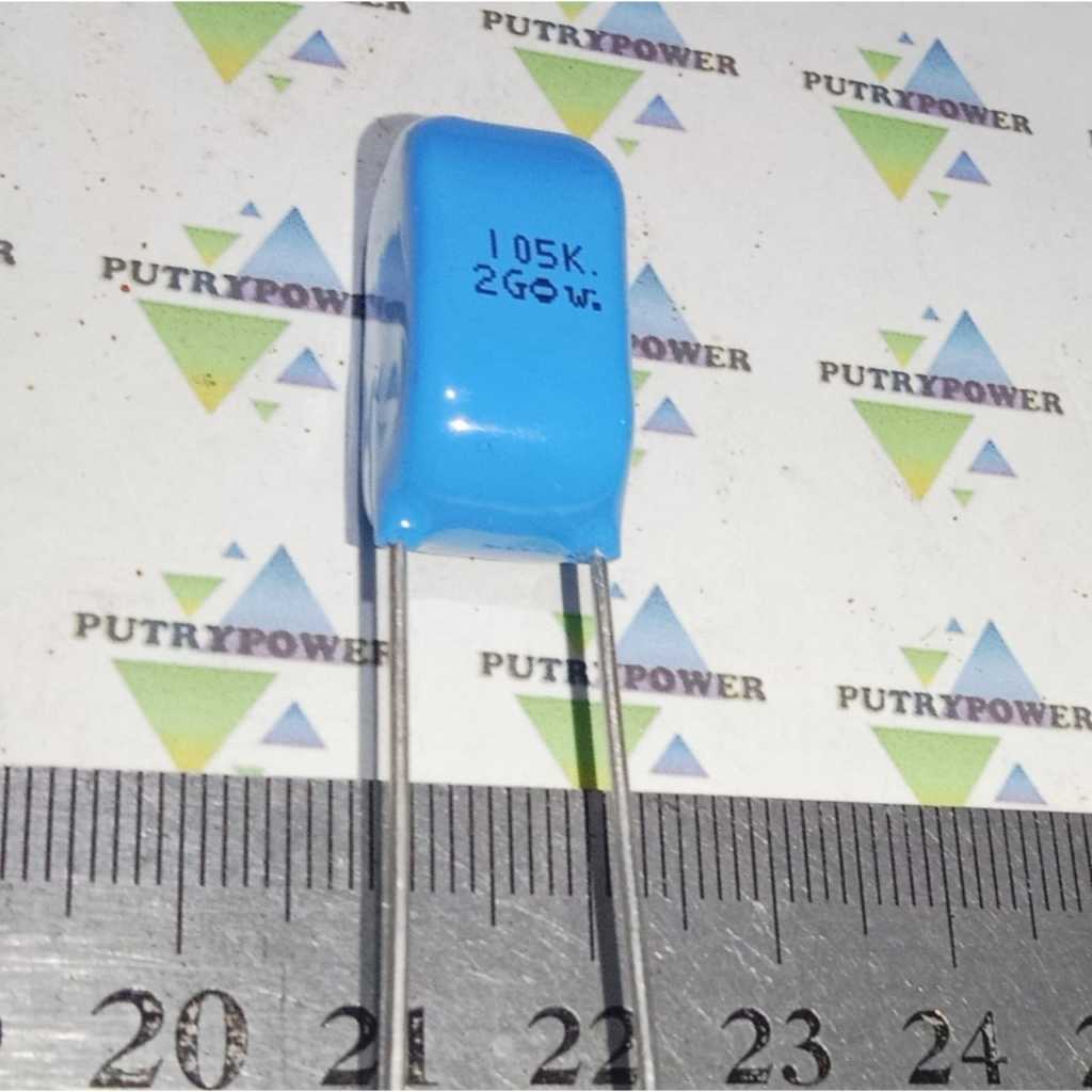 JAPAN 105K 2G 10mm KAKI TEMBAGA 105 1uf 400v milar kapasitor mylar 1000nf warna biru bukan 450v buka