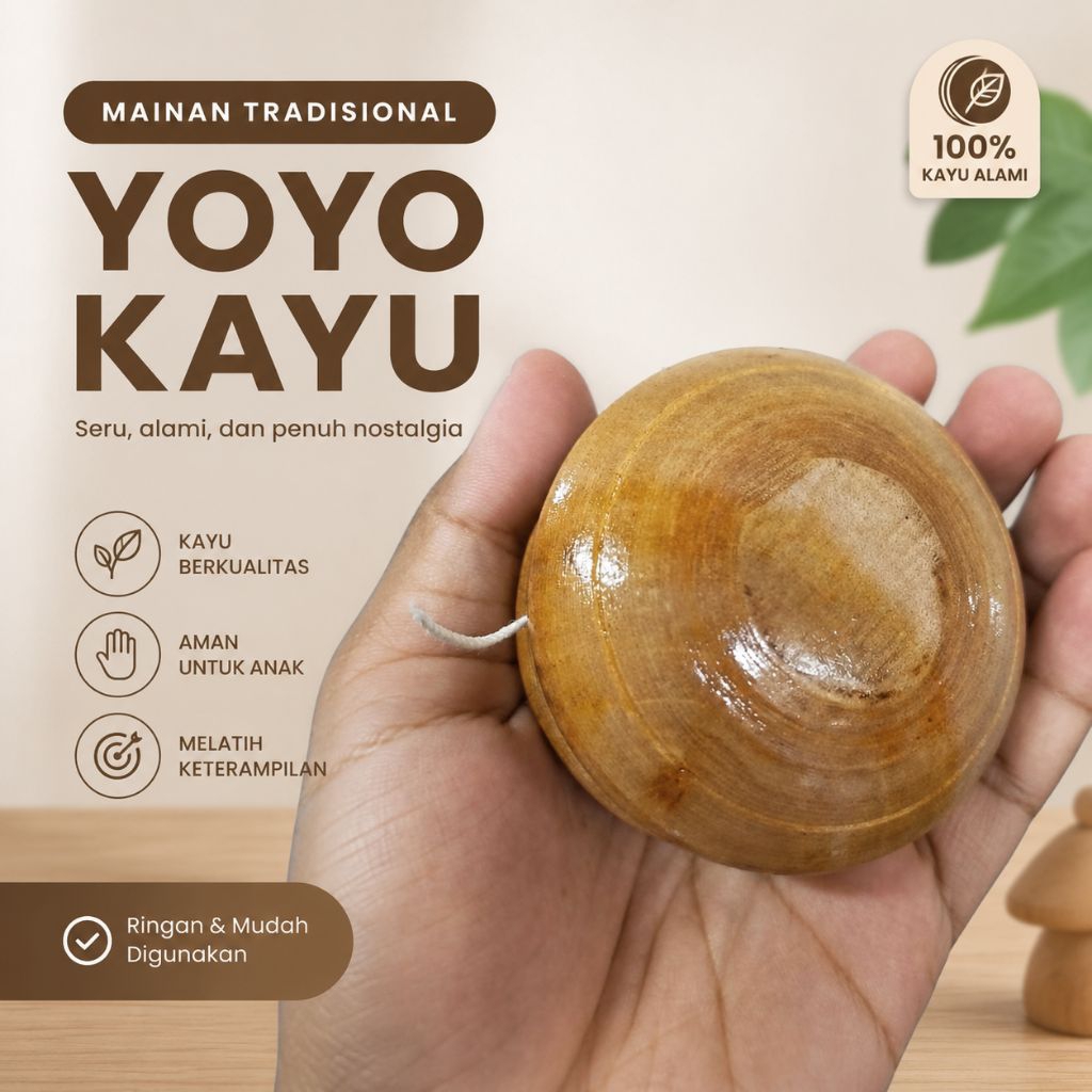 yoyo - yoyo kayu - gasing - mainan gasing - yoyo kayu besar - mainan anak murah