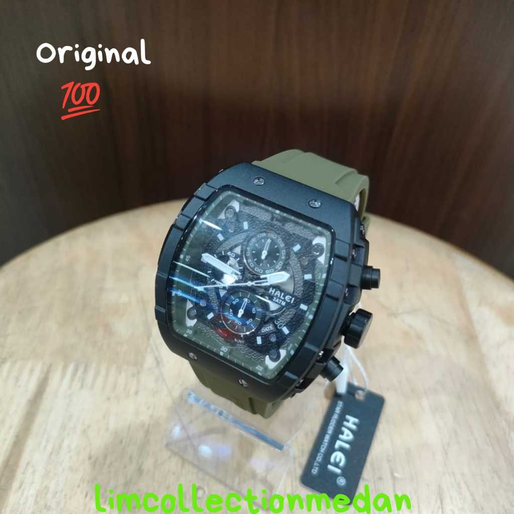 Jam Tangan Pria HALEI Petak Original Krono Aktif