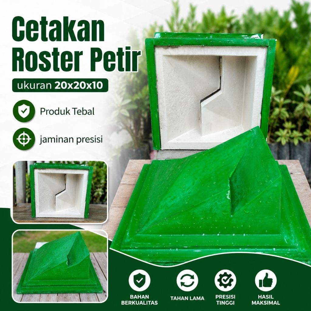 Cetakan Roster Minimalis Fiberglass 20x20x10 | Cetakan Roster Beton Presisi | Cetakan Batako Roster 