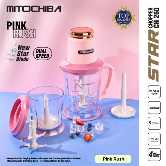 Mitochiba Chopper CH 250 2 Liter 9 Mata Pisau | Blender Daging Mito CH250 Coper Bumbu Food Processor