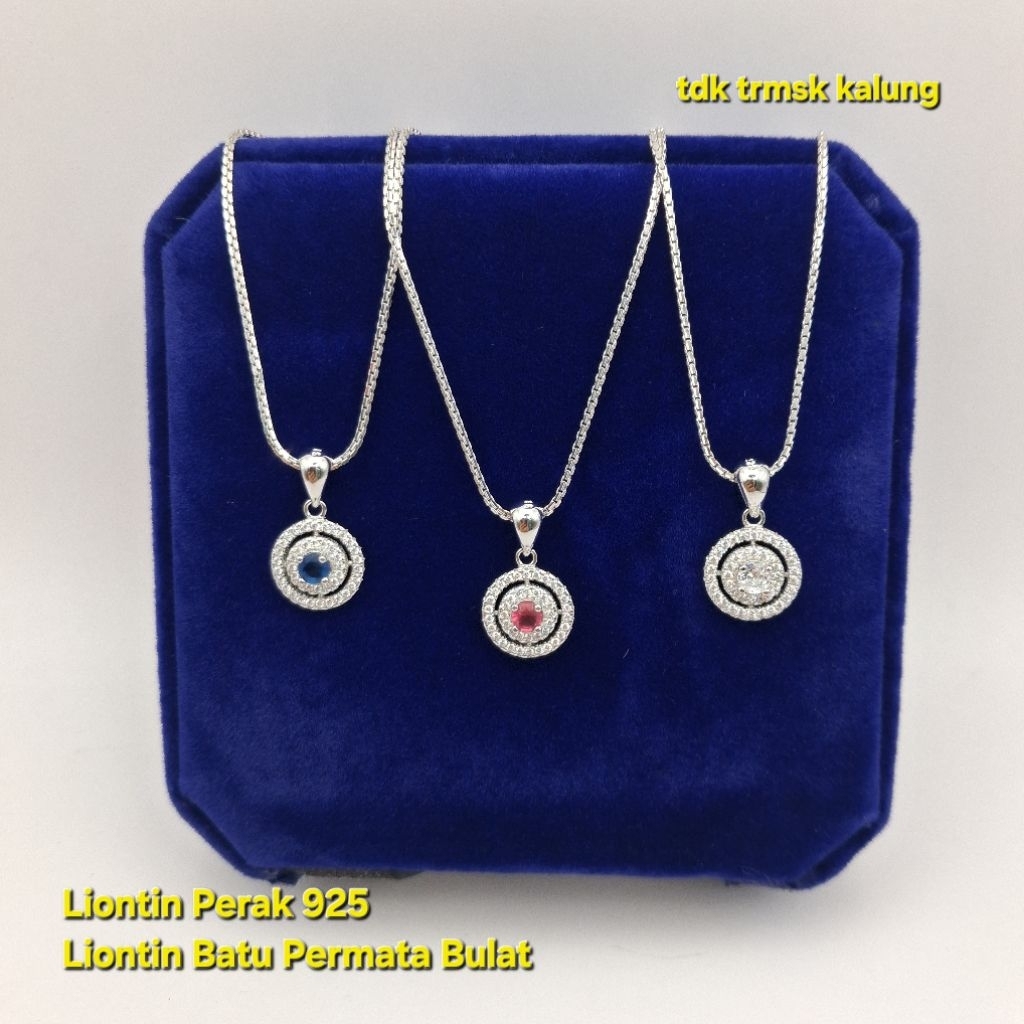 Liontin Perak 925 Liontin Batu Permata Bulat