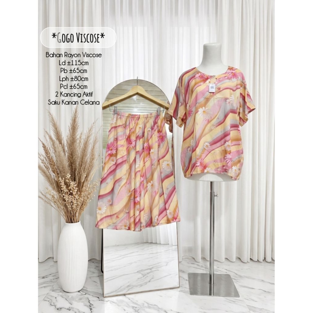 DKB_Set Gogo Jumbo || Setelan Pendek || Gogo Viscose || Busui || Pakaian Wanita || Santung