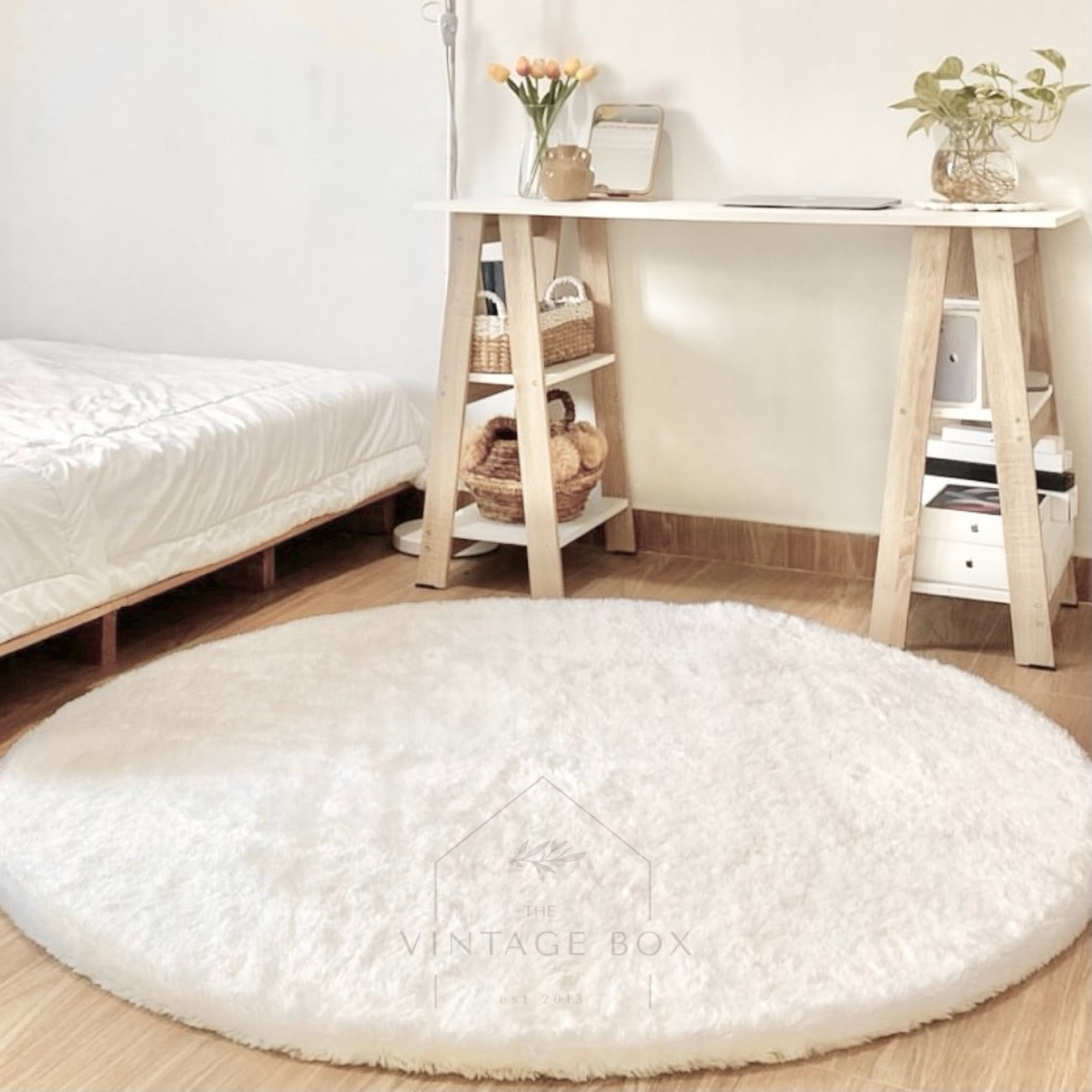 hot deals [jumbo 150cm] karpet bulu bulat wool rasfur surpet big size diameter 150cm anti rontok