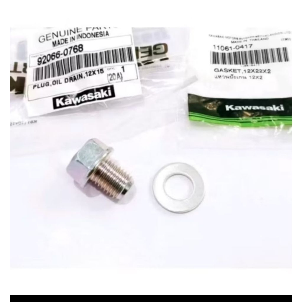baut dan ring tap pembuangan oli kaze blitz ZX130 KLX 140 KLX 150 W175 original