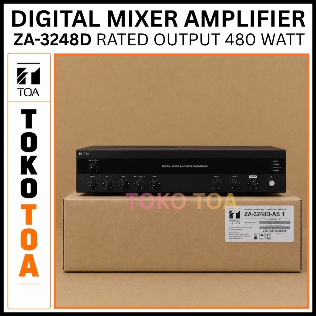 ZA-3248D DIGITAL POWER MIXER AMPLIFIER TOA ZA-3248D ZA 3248 480 WATT ORIGINAL