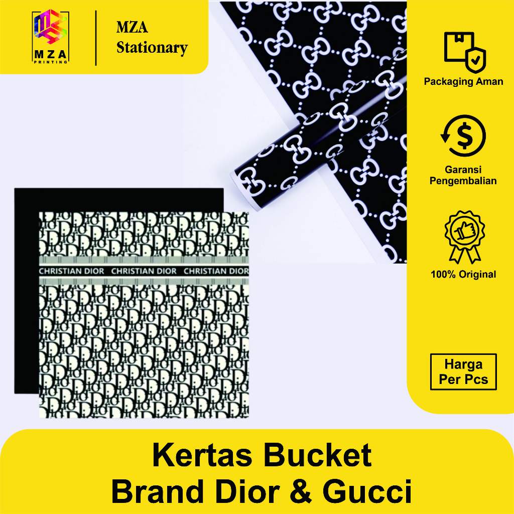 Kertas Buket Luxury Series (Motif Brand Dior & Gucci)